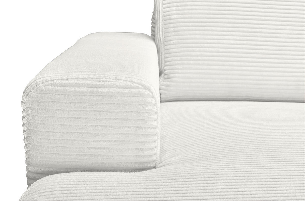 ECKSOFA Creme Cord  - Creme/Schwarz, KONVENTIONELL, Textil/Metall (150/240cm) - Carryhome