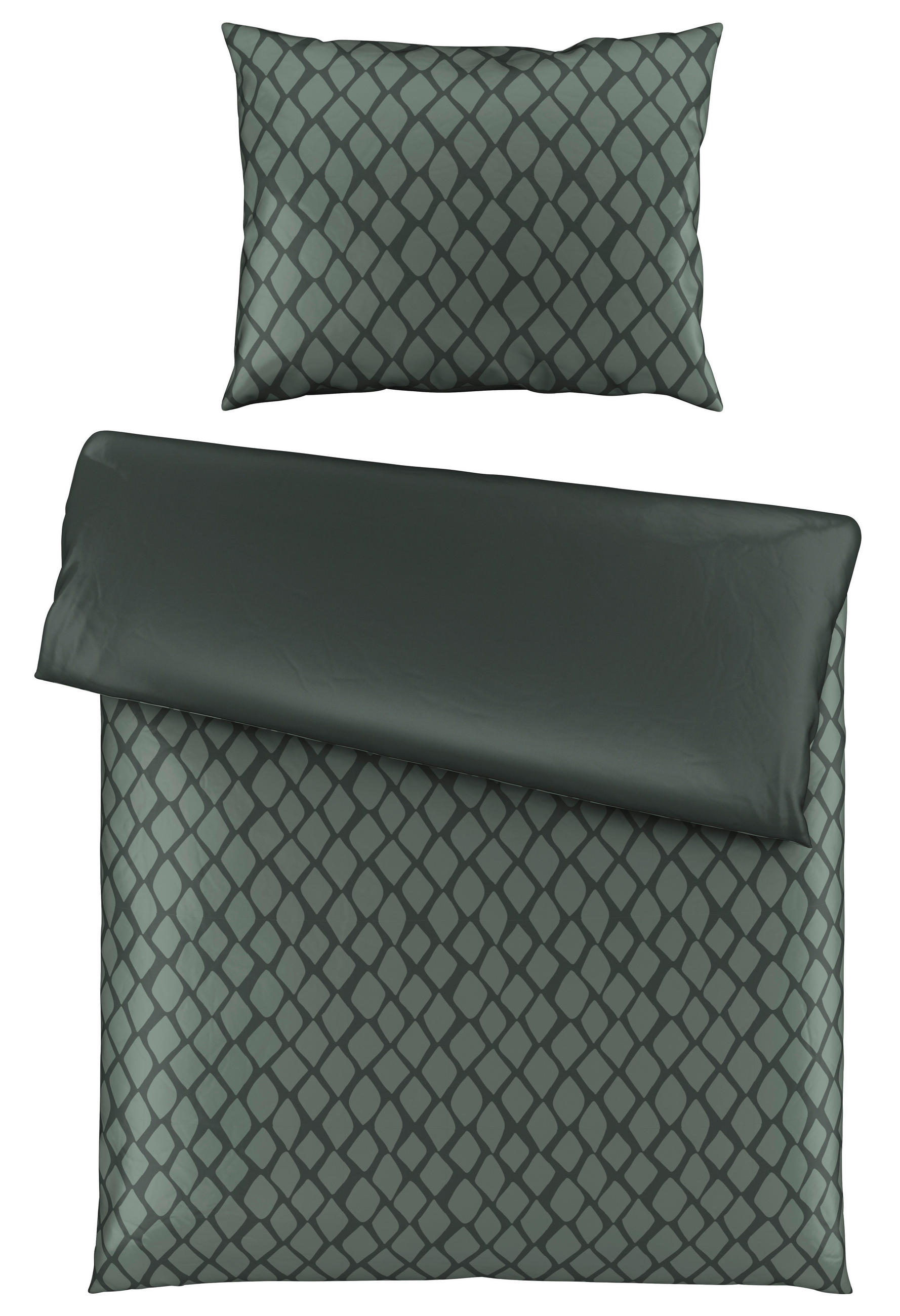 OBOJESTRANSKA POSTELJNINA SNAKO 140/200 cm saten zelena  - zelena, Design, tekstil (140/200cm) - Dieter Knoll