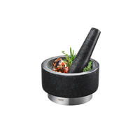 SET Z MOŽNARJEM  X-Plosion      14/8 cm             - barve nerjavečega jekla/črna, Basics, kamen/kovina (14/8cm) - Gefu