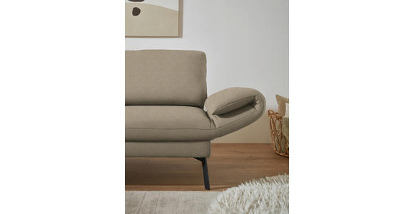 ECKSOFA  in Flachgewebe Hellbraun  175-224/255-365 cm  - Hellbraun/Schwarz, Design, Textil/Metall (175-224/255-365cm) - Dieter Knoll