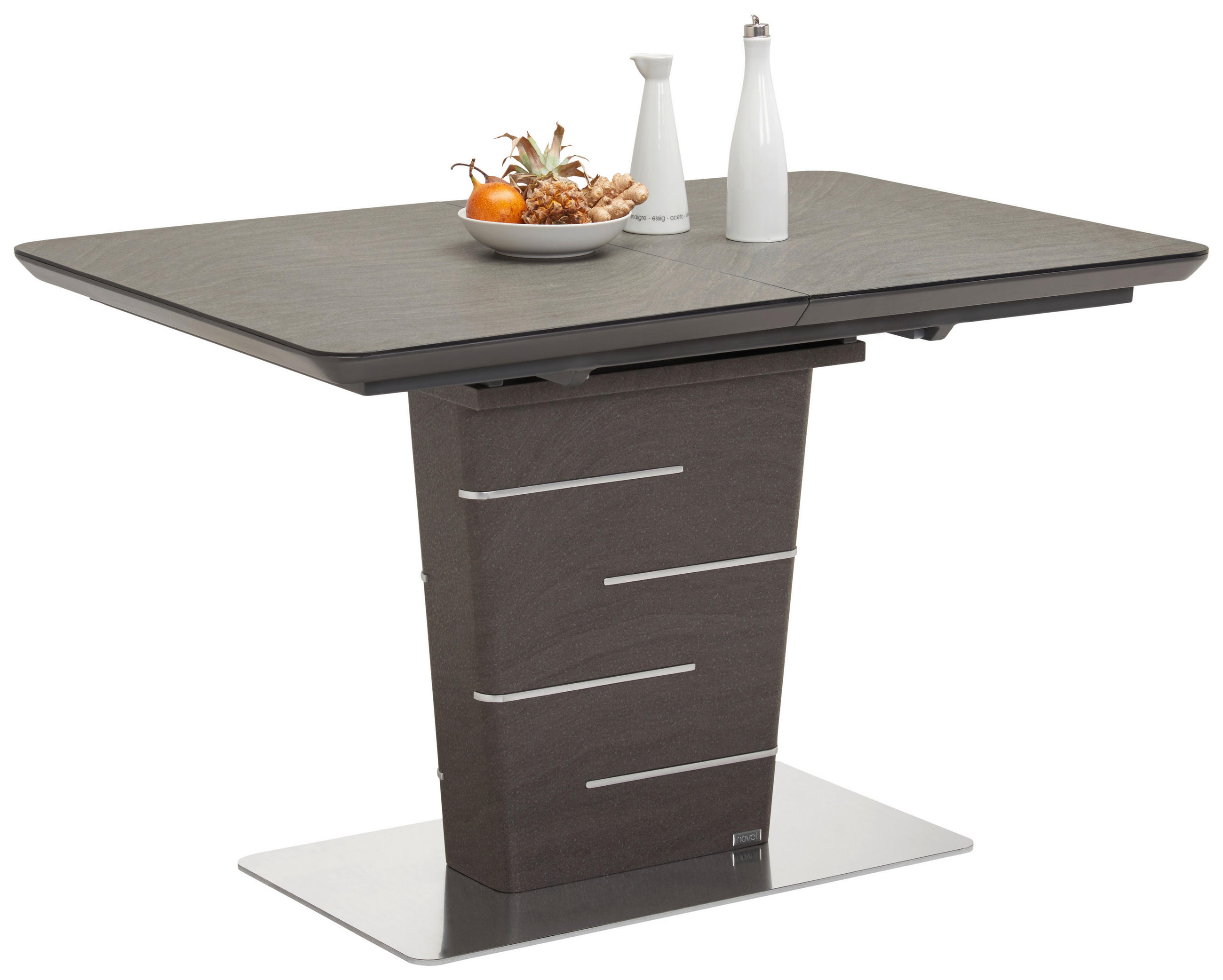 Esstisch in Metall, Holzwerkstoff 120(160)/80/76 cm