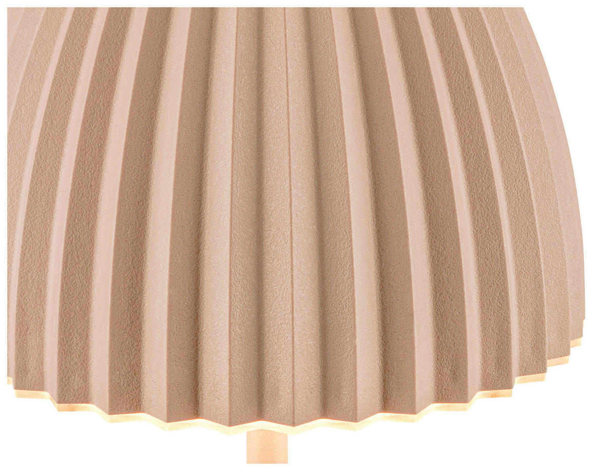 AKKU-TISCHLEUCHTE 14,5/36,5 cm  - Beige, Basics, Kunststoff/Metall (14,5/36,5cm)