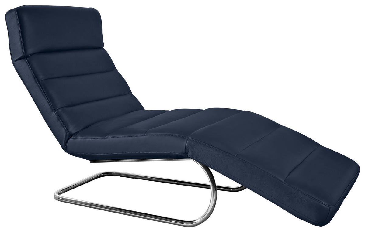 RELAKS LEŽAJ tekstil  tamno plava   - tamno plava/boje kroma, Basics, tekstil/metal (65/91/170cm) - Chilliano