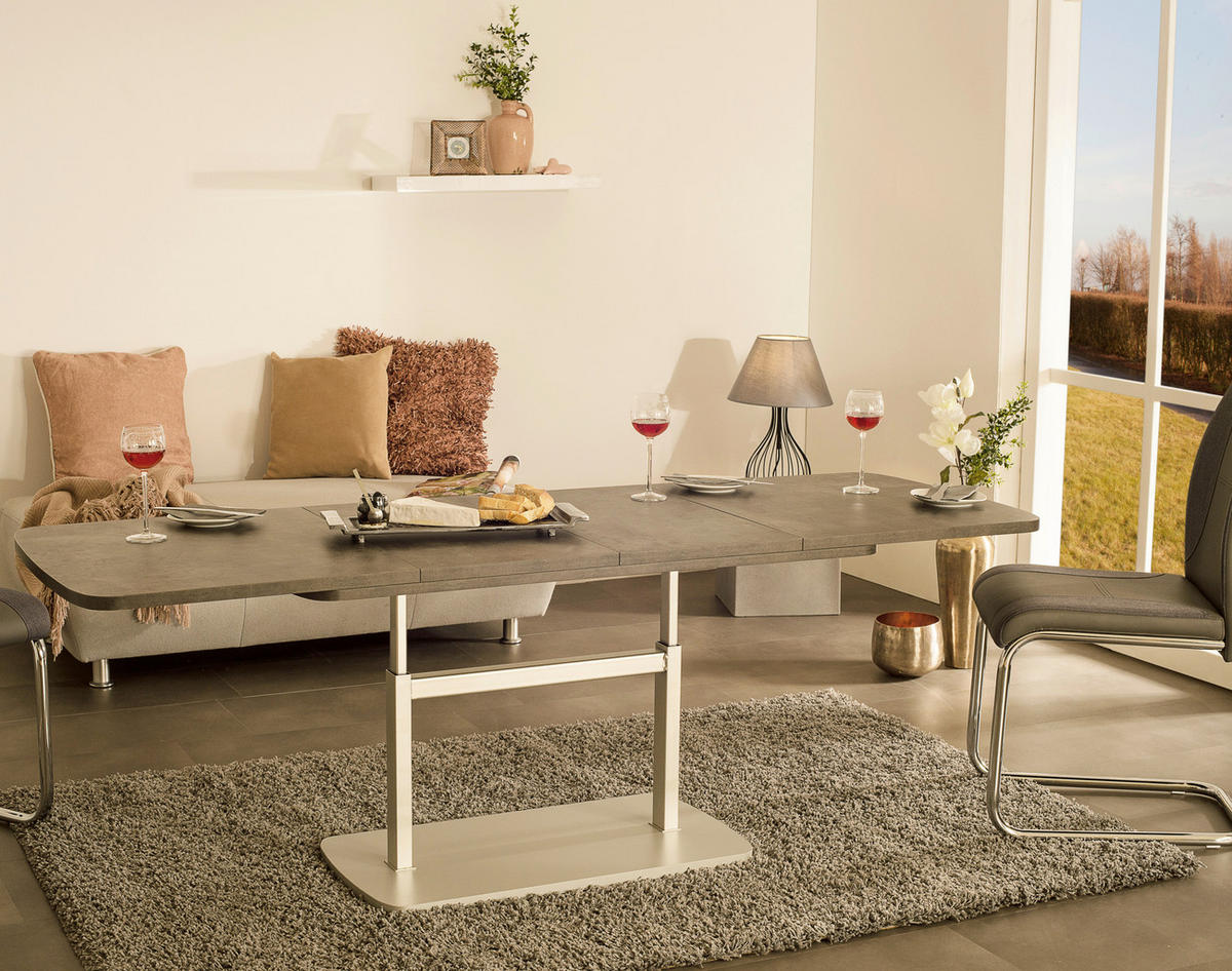 COUCHTISCH in Holzwerkstoff 110-180/63/53-72 cm  - Anthrazit/Silberfarben, KONVENTIONELL, Holzwerkstoff (110-180/63/53-72cm) - Venda