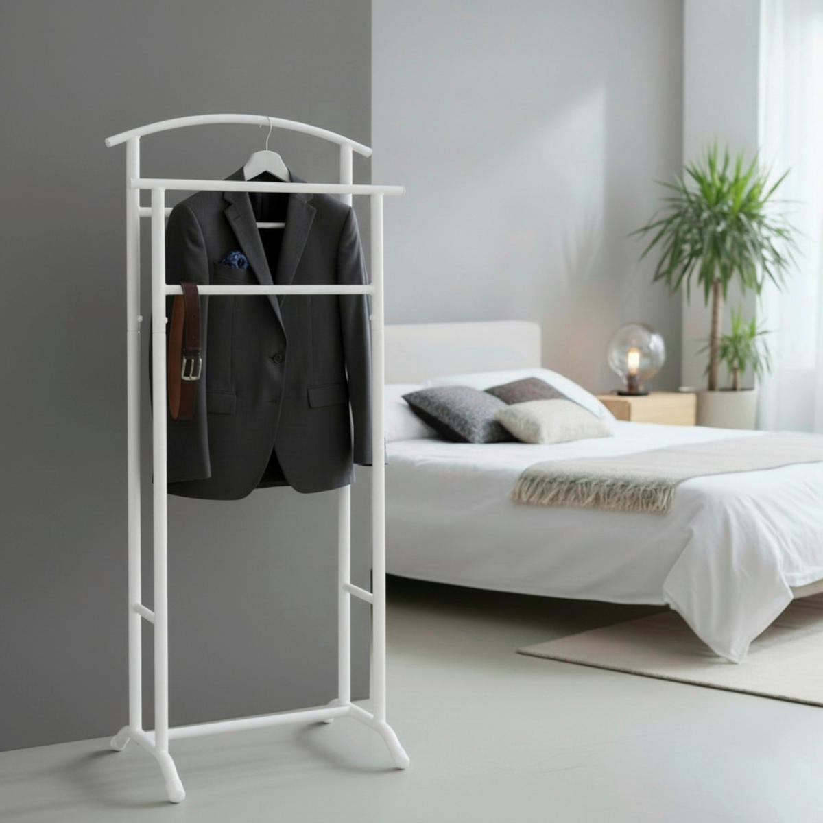 HERRENDIENER in Weiß 46/107/36 cm   - Weiß, Basics, Metall (46/107/36cm)