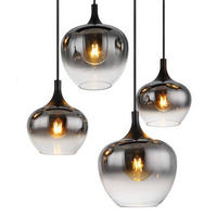HÄNGELEUCHTE 105/45/120 cm   - Schwarz, Design, Glas/Metall (105/45/120cm) - Globo