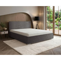 POLSTERBETT 200/200 cm,  in Graphitfarben, gepolstertes Kopfteil, Lattenrost, Bettkasten,  - Chromfarben/Schwarz, MODERN, Holz/Kunststoff (200/200cm) - Chameo