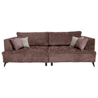 BIGSOFA in Chenille Altrosa  - Beige/Schwarz, Design, Textil/Metall (250/90/120cm) - home24