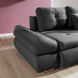 ECKSOFA Grau Webstoff  - Chromfarben/Grau, Design, Kunststoff/Textil (302/187cm) - Carryhome