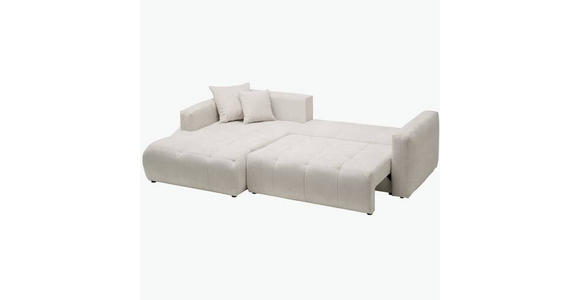 ECKSOFA in Chenille Hellgrau  - Hellgrau/Schwarz, MODERN, Kunststoff/Textil (172/276cm) - Hom`in