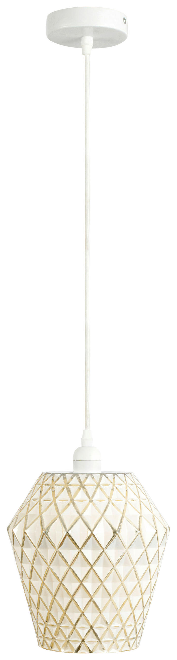ZÁVĚSNÉ SVÍTIDLO, 20/20/27 cm  - bílá/barvy zlata, Basics, sklo (20/20/27cm) - MID.YOU
