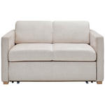 SCHLAFSOFA Flachgewebe Creme  - Buchefarben/Creme, KONVENTIONELL, Holz/Textil (144/81/97,5cm) - Carryhome