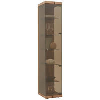 VITRINE Eichefarben  39/207/44 cm  - Edelstahlfarben/Eichefarben, Natur, Glas/Holz (39/207/44cm) - Valnatura
