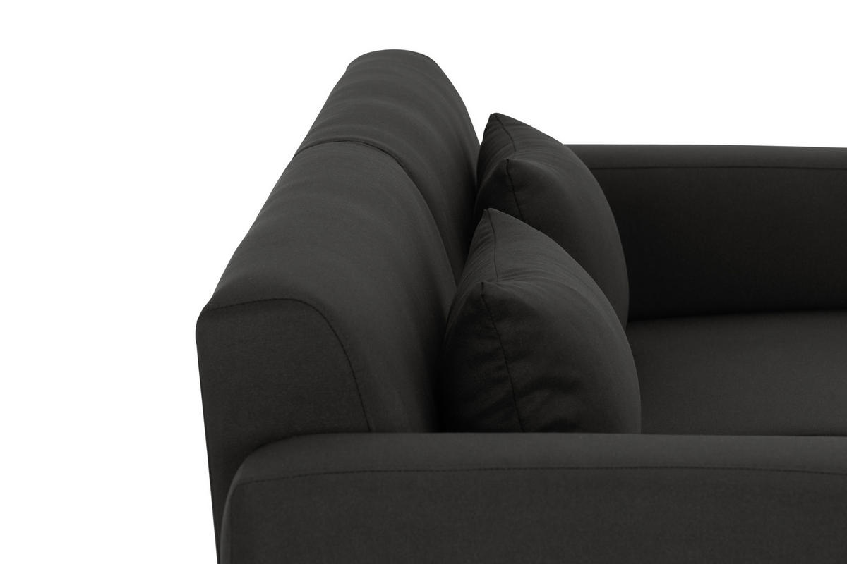 KÉTÜLÉSES KANAPÉ textil fekete  - fekete, Modern, textil/fém (204/76/79cm) - P & B