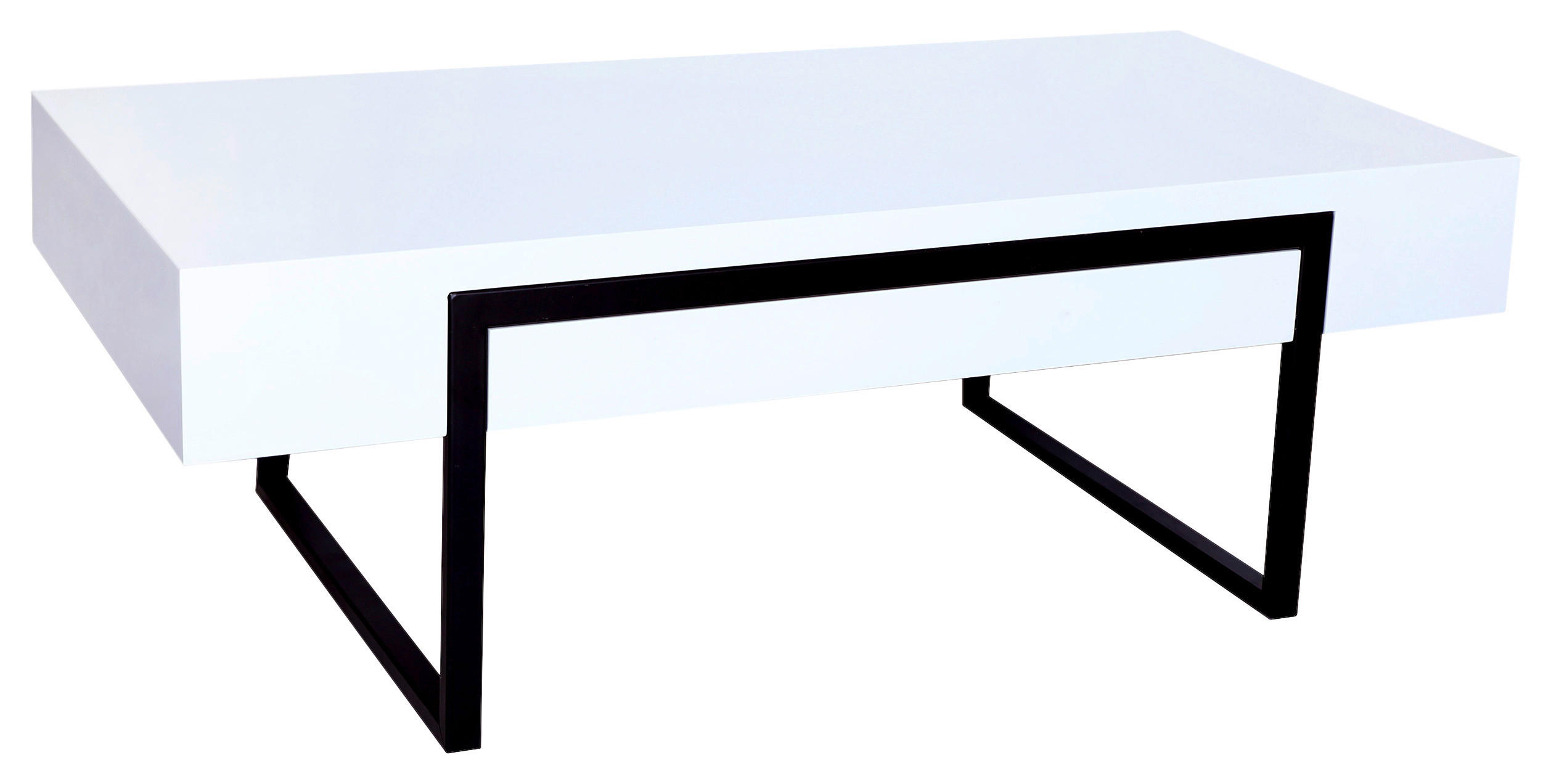 COUCHTISCH 120/60/42 cm rechteckig Schwarz, Weiß  - Schwarz/Weiß, Design, Holzwerkstoff/Metall (120/60/42cm) - Novel