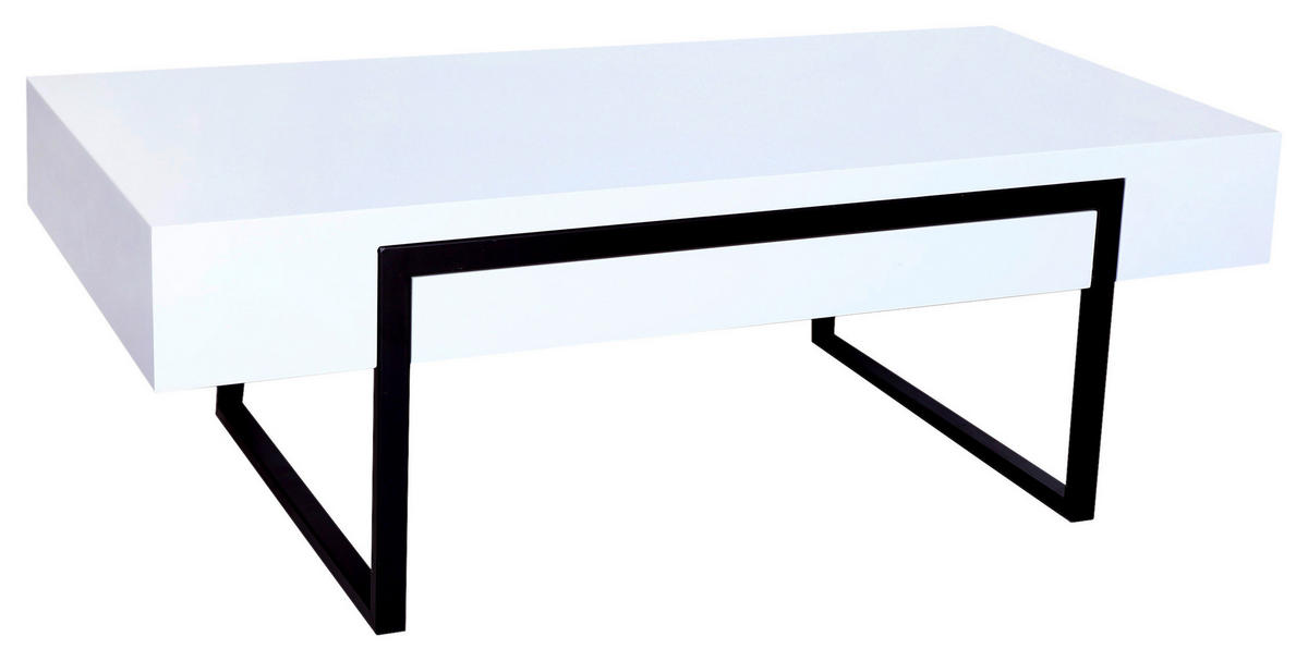COUCHTISCH 120/60/42 cm rechteckig Schwarz, Weiß  - Schwarz/Weiß, Design, Holzwerkstoff/Metall (120/60/42cm) - Novel