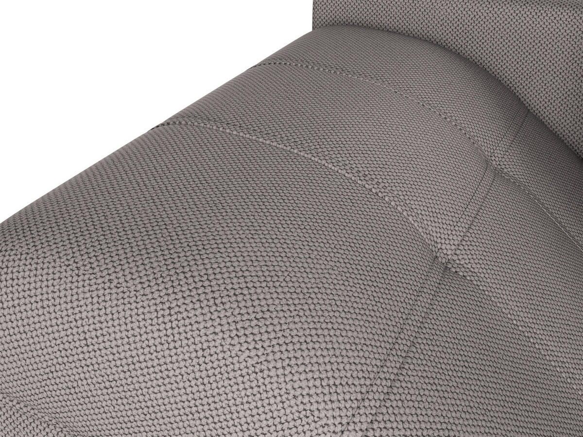 Ecksofa inkl. Funktionen in Webstoff Graubraun  - Graubraun/Schwarz, MODERN, Textil/Metall (279/177cm)