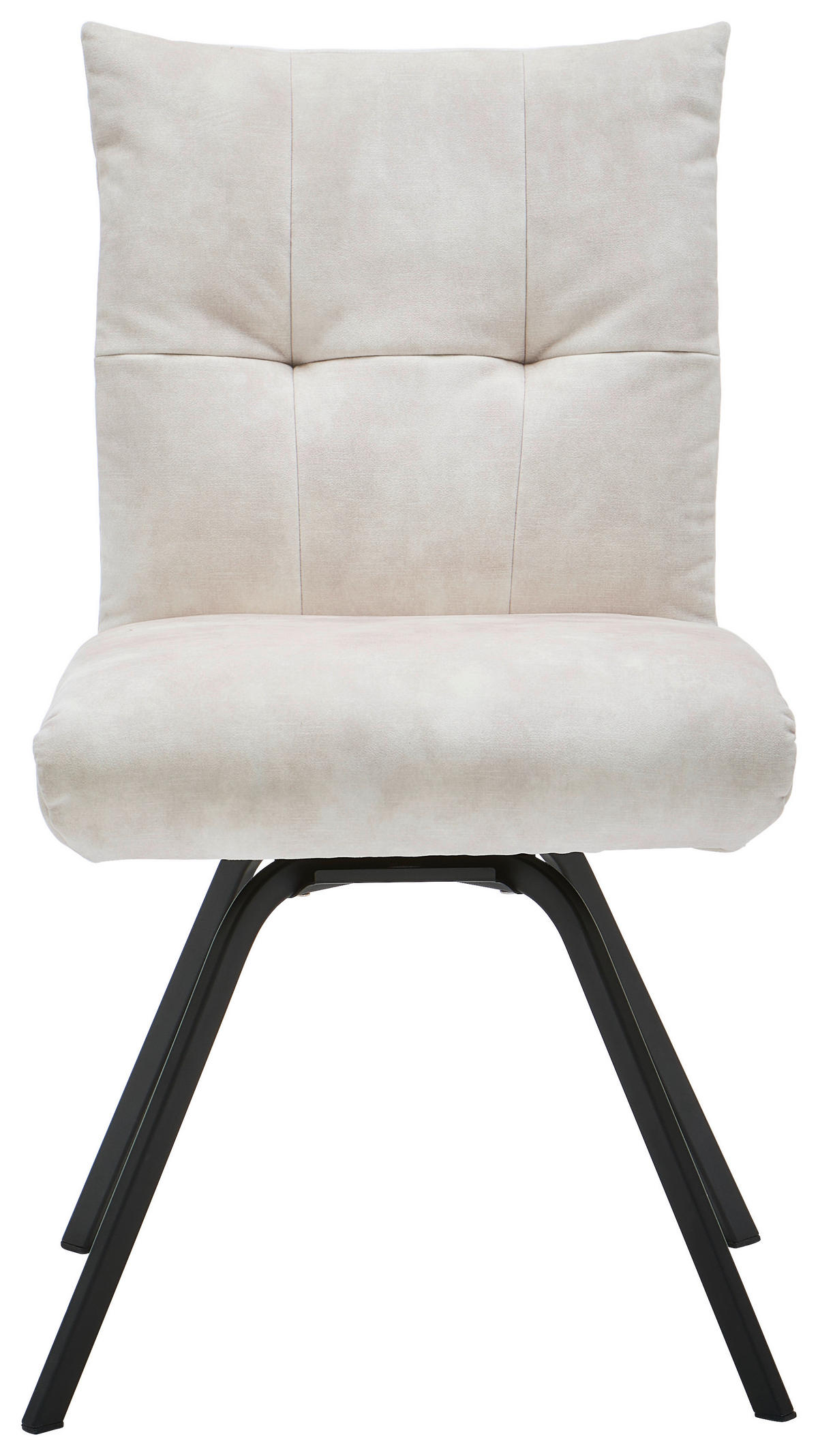 STUHL  in Velours Textil  - Creme/Schwarz, Design, Textil/Metall (50/84/68cm) - Welnova