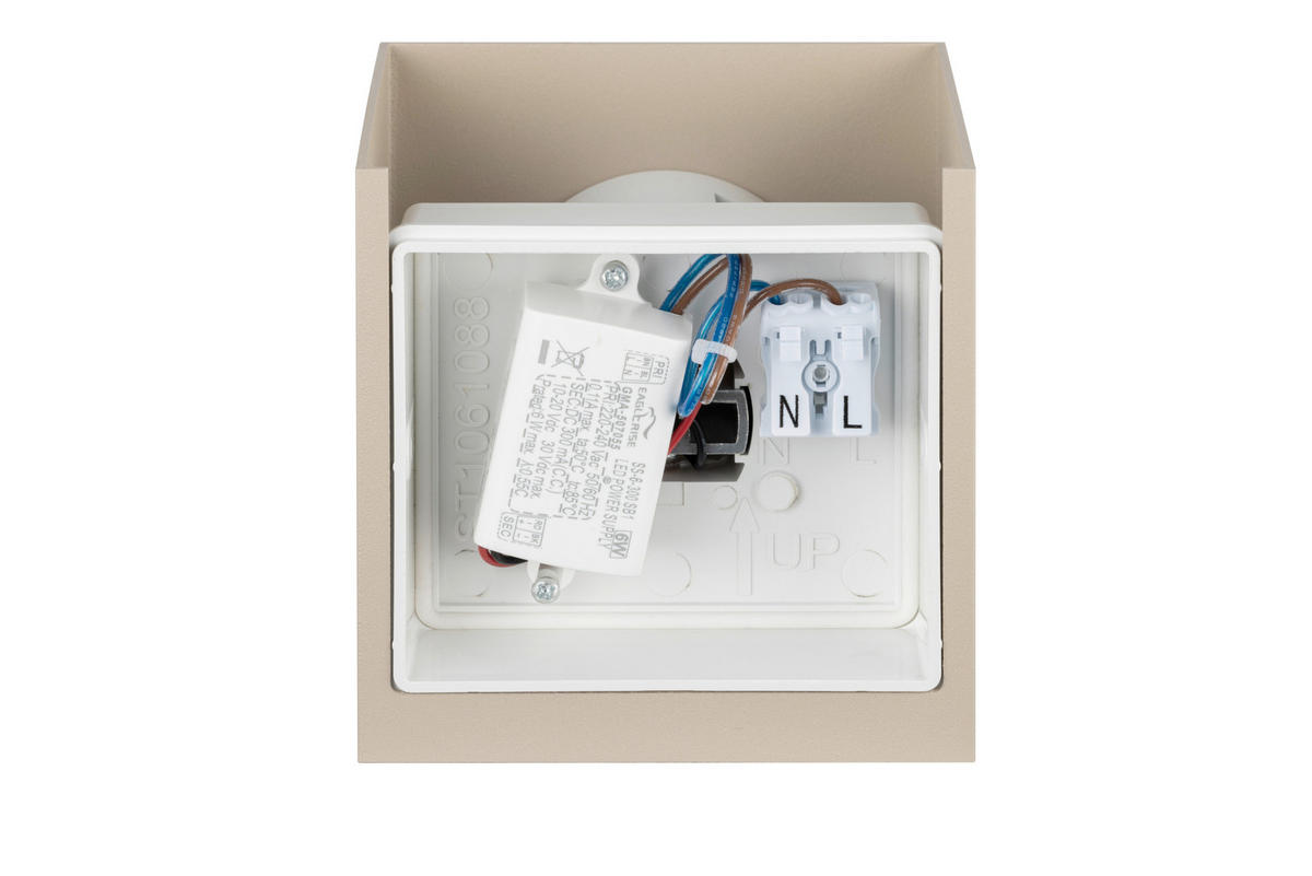 LED-WANDLEUCHTE 10/10/10 cm   - Sandfarben, Basics, Kunststoff/Metall (10/10/10cm) - Novel