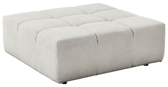 HOCKER Feincord Weiß  - Schwarz/Weiß, Design, Kunststoff/Textil (107/39/107cm) - Hom`in