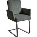 ARMLEHNSTUHL  in Stahl Chenille  - Blau/Schwarz, Design, Textil/Metall (60/92/60cm) - Dieter Knoll