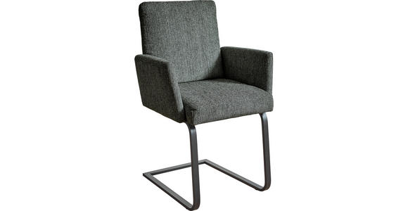 ARMLEHNSTUHL in Stahl Chenille - Blau/Schwarz, Design, Textil/Metall (60/92/60cm) - Dieter Knoll