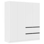 KLEIDERSCHRANK  in Weiß, Dunkelgrau  - Dunkelgrau/Weiß, Trend, Holzwerkstoff/Kunststoff (181/197/54cm) - Xora