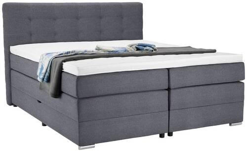 BOXSPRINGBETT 180/200 cm  in Blaugrau  - Silberfarben/Blaugrau, KONVENTIONELL, Holz/Holzwerkstoff (180/200cm) - Moderano