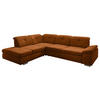 ECKSOFA  in Mikrofaser Cognac  260/312 cm  - Chromfarben/Cognac, Design, Textil/Metall (260/312cm) - Beldomo Style