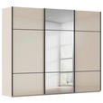 SCHWEBETÜRENSCHRANK 242/223/68 cm 3-türig Champagner  - Champagner/Schwarz, KONVENTIONELL, Glas/Holzwerkstoff (242/223/68cm) - Novel