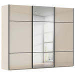 SCHWEBETÜRENSCHRANK 242/223/68 cm 3-türig Champagner  - Champagner/Schwarz, KONVENTIONELL, Glas/Holzwerkstoff (242/223/68cm) - Novel