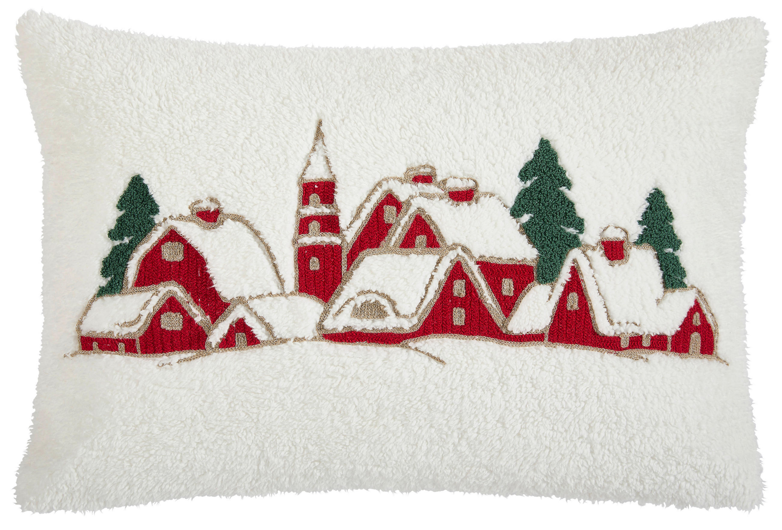 KISSENHÜLLE 40/60 cm  - Rot/Weiß, Textil (40/60cm) - X-Mas