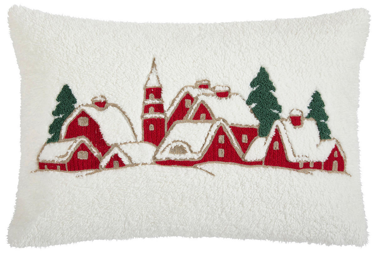 KISSENHÜLLE 40/60 cm  - Rot/Weiß, Textil (40/60cm) - X-Mas