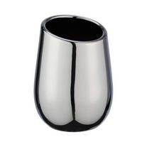 ZAHNPUTZBECHER Keramik  - Chromfarben, Basics, Keramik (8/11/8cm) - Wenko
