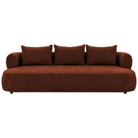 BIGSOFA Chenille Rostfarben  - Rostfarben/Schwarz, Design, Kunststoff/Textil (240/76/122cm) - Livetastic