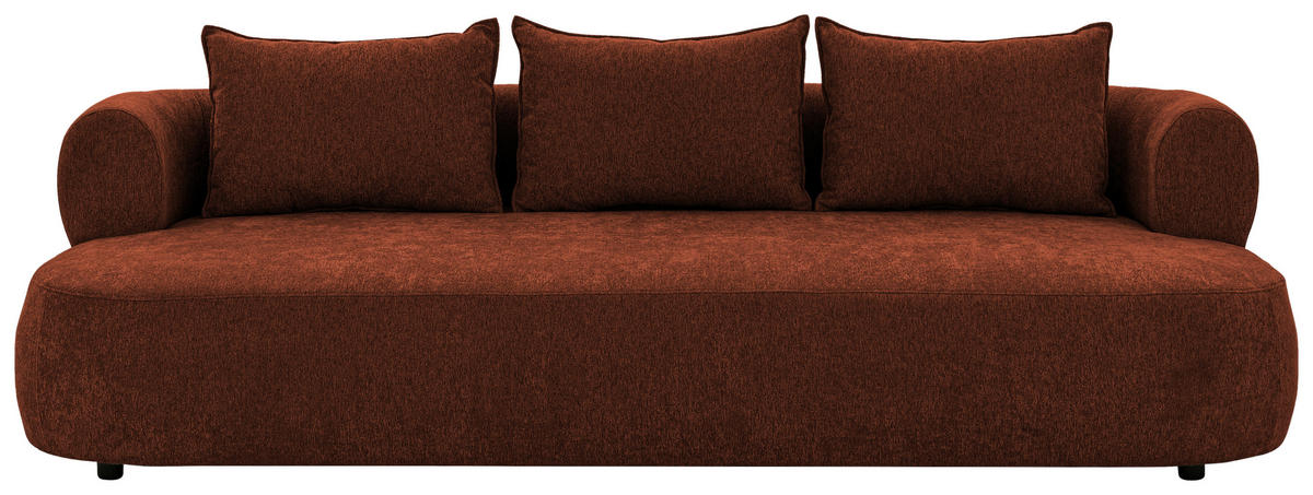 BIGSOFA Chenille Rostfarben  - Rostfarben/Schwarz, Design, Kunststoff/Textil (240/76/122cm) - Livetastic