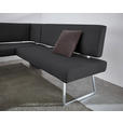 ECKBANK 137/219 cm  in Schwarz, Edelstahlfarben  - Edelstahlfarben/Schwarz, Design, Textil/Metall (137/219cm) - Dieter Knoll