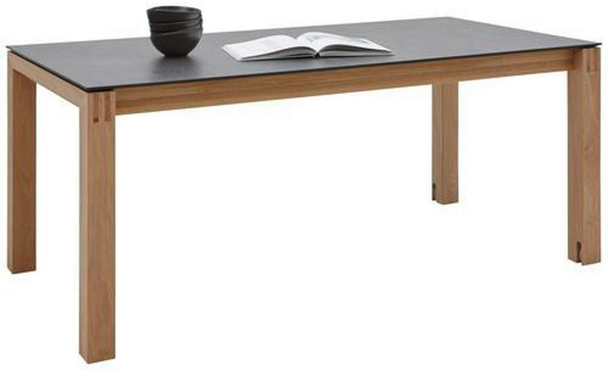 ESSTISCH Graphitfarben, Eichefarben rechteckig  ausziehbar, in verschiedenen Größen erhältlich, in verschiedenen Holzarten erhältlich, Variantenauswahl  - Eichefarben/Graphitfarben, Design, Holz/Kunststoff (180-280/100/75cm) - Dieter Knoll