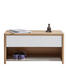 GARDEROBENBANK Wildeiche furniert Eichefarben, Weiß - Eichefarben/Weiß, KONVENTIONELL, Glas/Holz (85/43/38cm) - Linea Natura