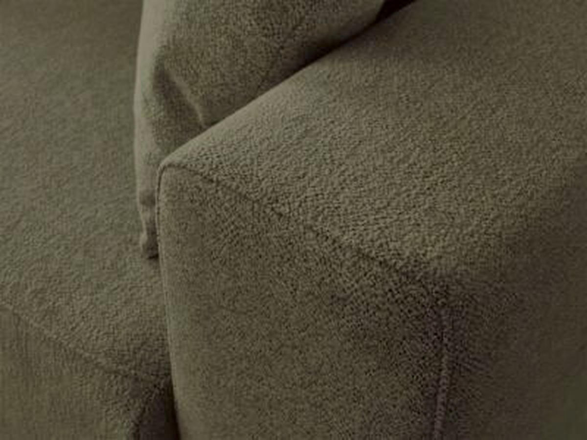 ECKSOFA Ottomane links  ATILLA Grün Flachgewebe  - Schwarz/Grün, MODERN, Kunststoff/Textil (149/244cm)