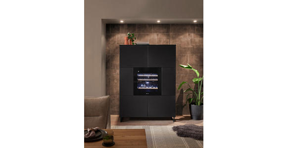 HIGHBOARD Mosel Weinschrank, 120/200/58 cm,  - Schwarz, KONVENTIONELL, Holzwerkstoff/Metall (120/200/58cm) - Carryhome