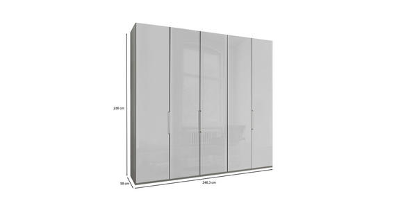FALTTÜRENSCHRANK 250/236/58 cm 5-türig Grau, Weiß - Chromfarben/Weiß, KONVENTIONELL, Glas/Holzwerkstoff (250/236/58cm) - Dieter Knoll