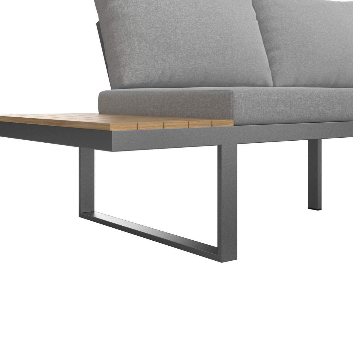 LOUNGE ÉTKEZŐGARNITÚRA 4 részes   253.5/64.5/184 cm  - világosszürke/natúr, Modern, műanyag/textil (253.5/64.5/184cm) - Ambia Garden