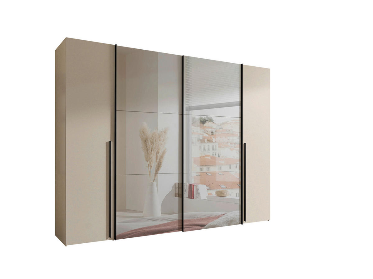ORMAR ZA ODJEĆU kašmir   - kašmir/crna, Moderno, staklo/drvni materijal (267/205/57cm) - Ti'me