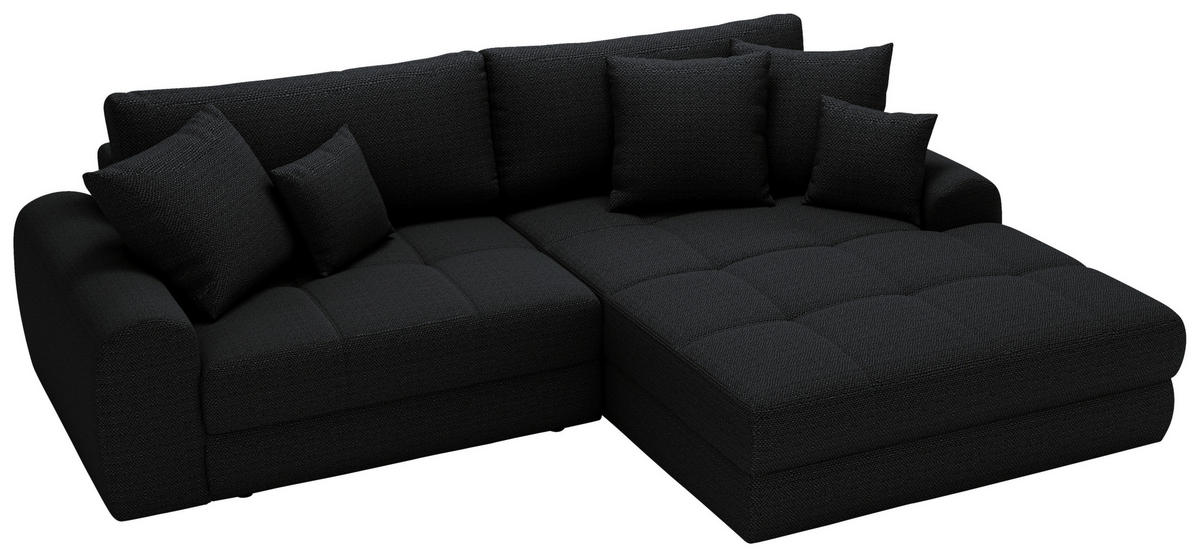 ECKSOFA LORSON Schwarz Struktur  - Schwarz, Design, Kunststoff/Textil (290/208cm) - Livetastic