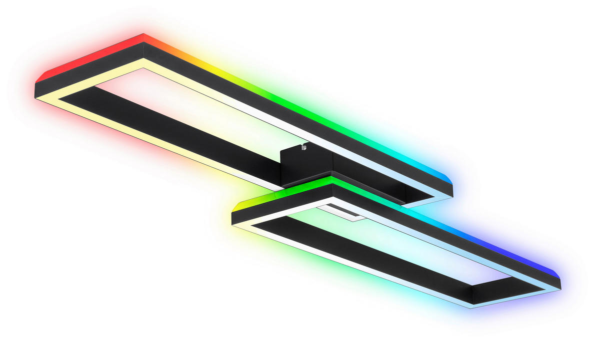 LED-DECKENLEUCHTE 119,5/27,5/10 cm   - Schwarz, Design, Kunststoff/Metall (119,5/27,5/10cm)