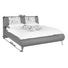POLSTERBETT 180 cm x 200 cm in Textil Schwarz - Chromfarben/Schwarz, Design, Textil/Metall (180/200cm) - Carryhome