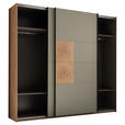 SCHWEBETÜRENSCHRANK  in Salbeigrün, Eiche Artisan  - Salbeigrün/Schwarz, KONVENTIONELL, Holzwerkstoff/Metall (240/225,5/63,7cm) - Xora