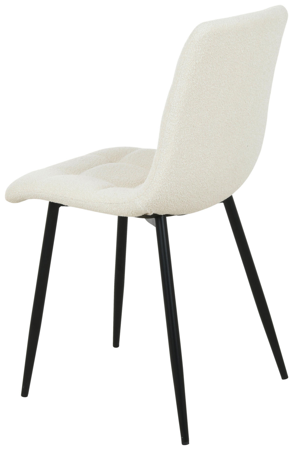 STUHL Bouclé Weiß Pappel Sperrholz  - Schwarz/Weiß, MODERN, Holz/Textil (45/88/55cm) - MID.YOU