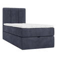 BOXBETT 90/200 cm,  in Dunkelblau, Matratze, gepolstertes Kopfteil, Bettkasten, Topper, H3 = fest  - Schwarz/Dunkelblau, Design, Holzwerkstoff/Kunststoff (90/200cm) - Esposa